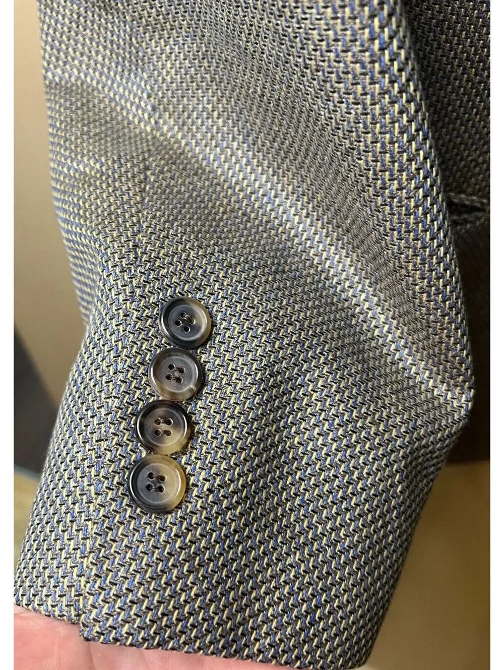 Hugo Boss Einstein Gray Silk Wool Blend Sport Coat Textured Geometric Weave 44R